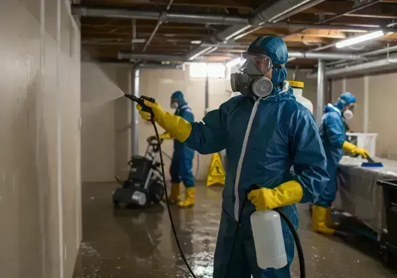 Basement Sanitization and Antimicrobial Treatment process in Hoffman Estates, IL